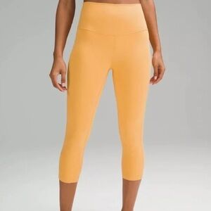 Lululemon Align HR Crop 21” Double Lined Nulu Size 14 🥭💭 Mango Dream